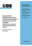 Perspectives for Distributed Generation with Renewable Energy in Latin America and the Caribbean: Analysis of Case Studies for Jamaica, Barbados, Mexico, and Chile